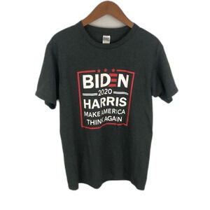 Gildan Joe Biden Grey Graphic T-Shirt Size Medium Political Casual Comfy